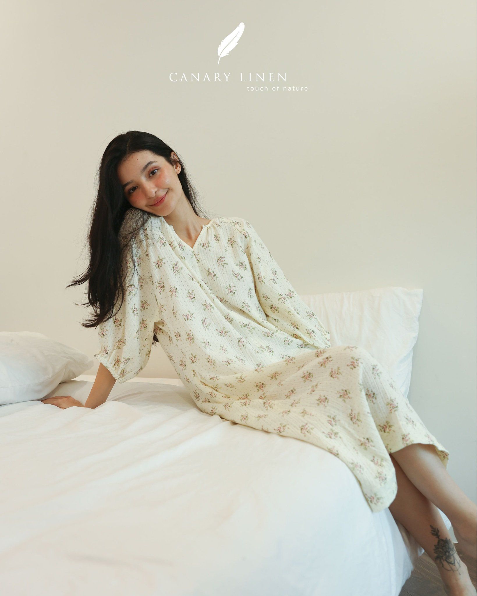  Flora Dress - Kem bông tím 