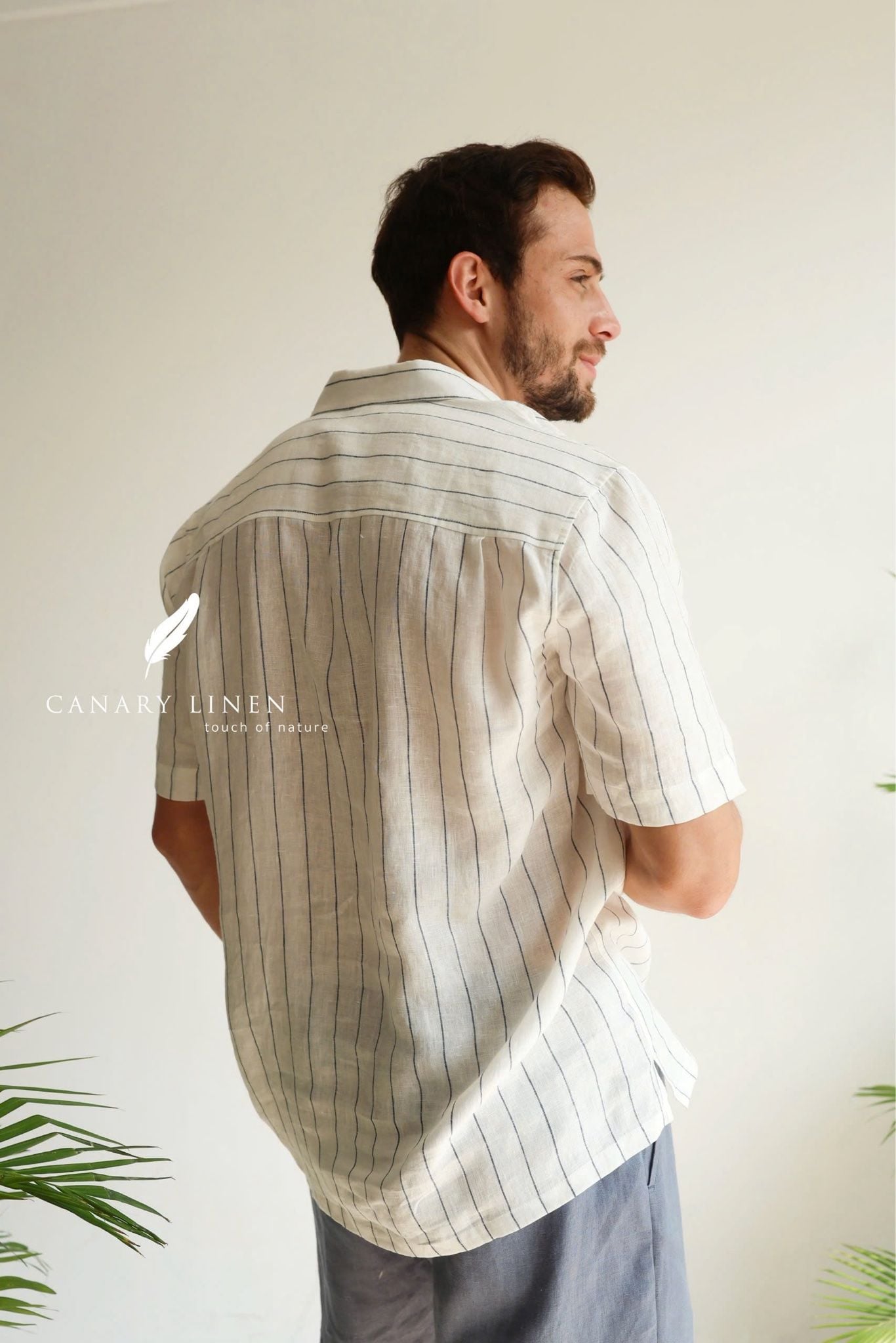  Short-Sleeve Polo Shirt - Trắng sọc 