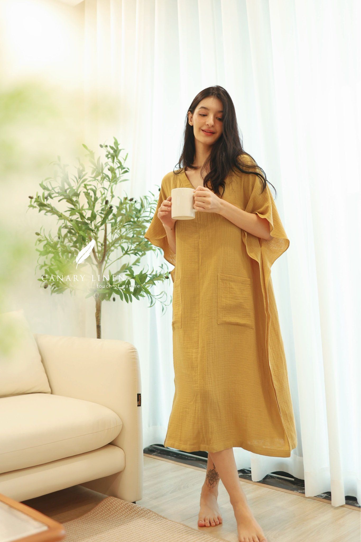  Celia Dress - Vàng nghệ 