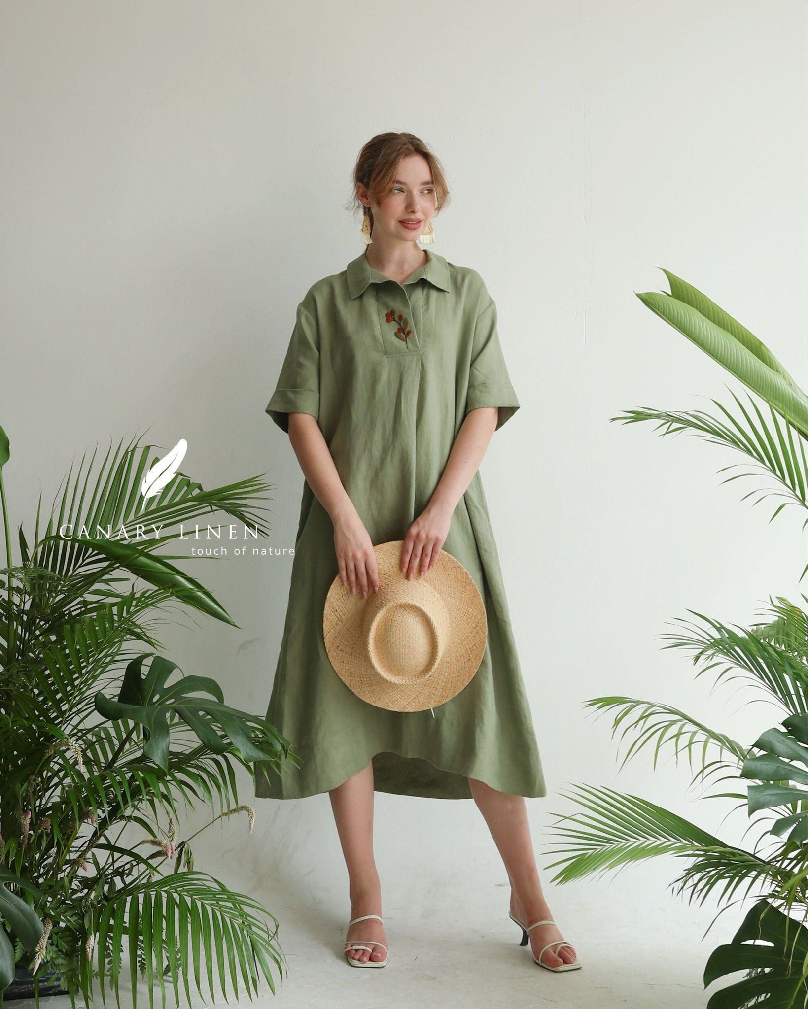  Verda Dress - Rêu nhạt 