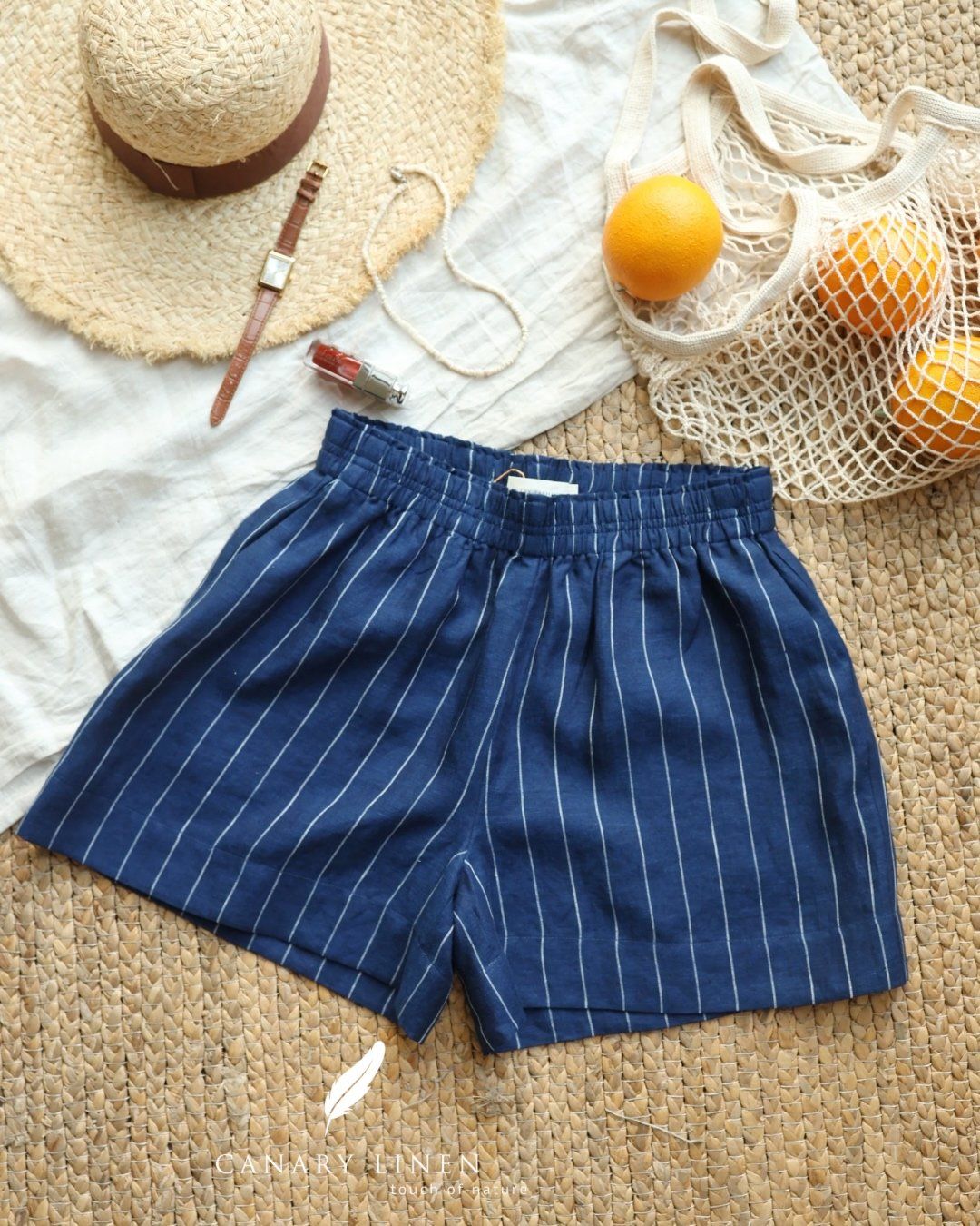  Strype Shorts - Xanh sọc 