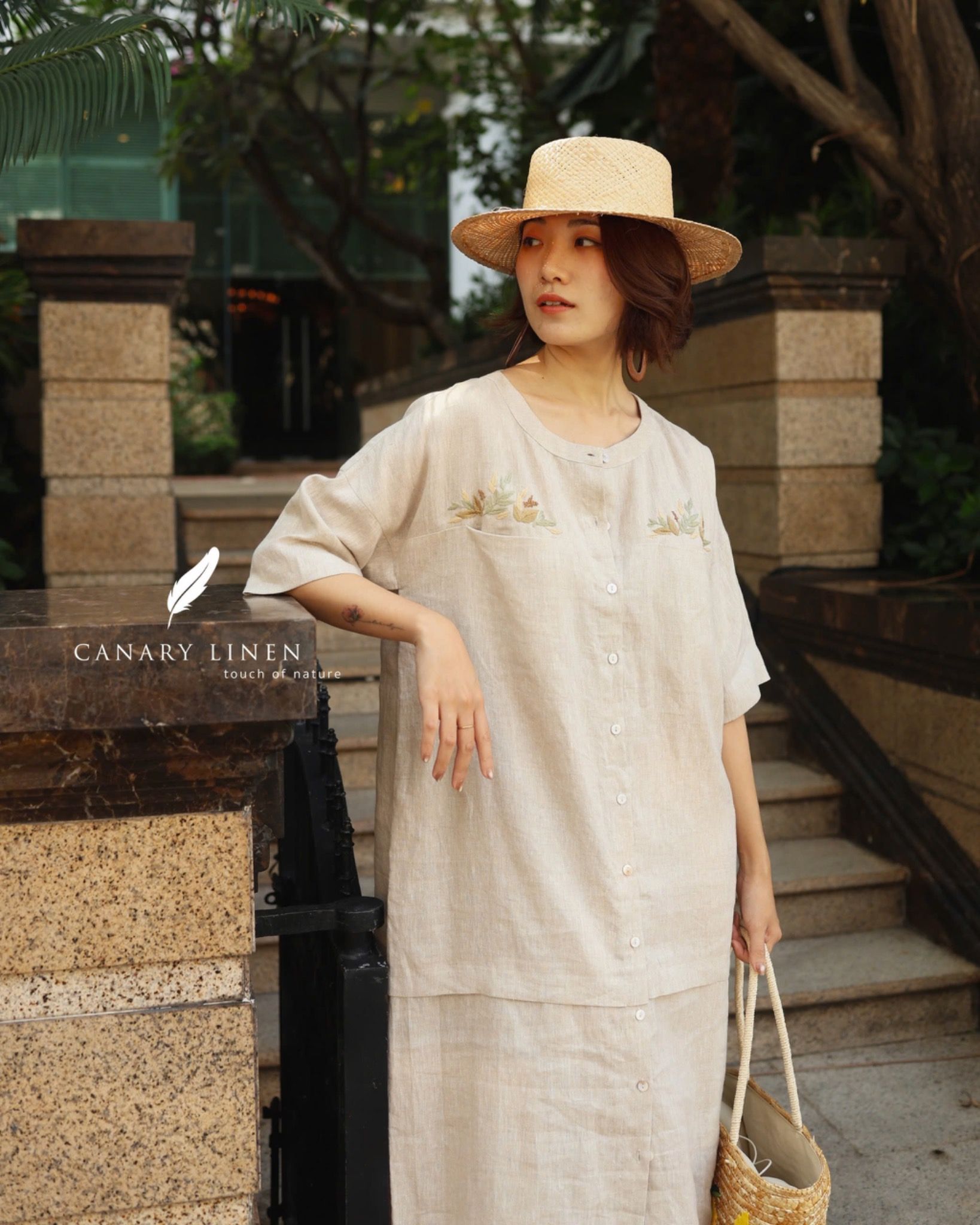  Twin Pockets Dress - Muối tiêu 