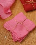  Khăn linen tơ quấn túi - Hồng pastel 