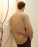  Áo sơ mi cổ trụ - Nâu 