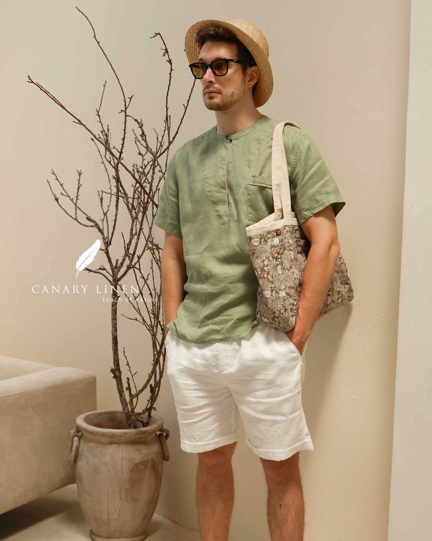  Quần shorts có lơ vê - Trắng 