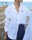  Áo sơ mi thêu Unconditional - Trắng 