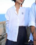  Áo sơ mi thêu Unconditional - Trắng 