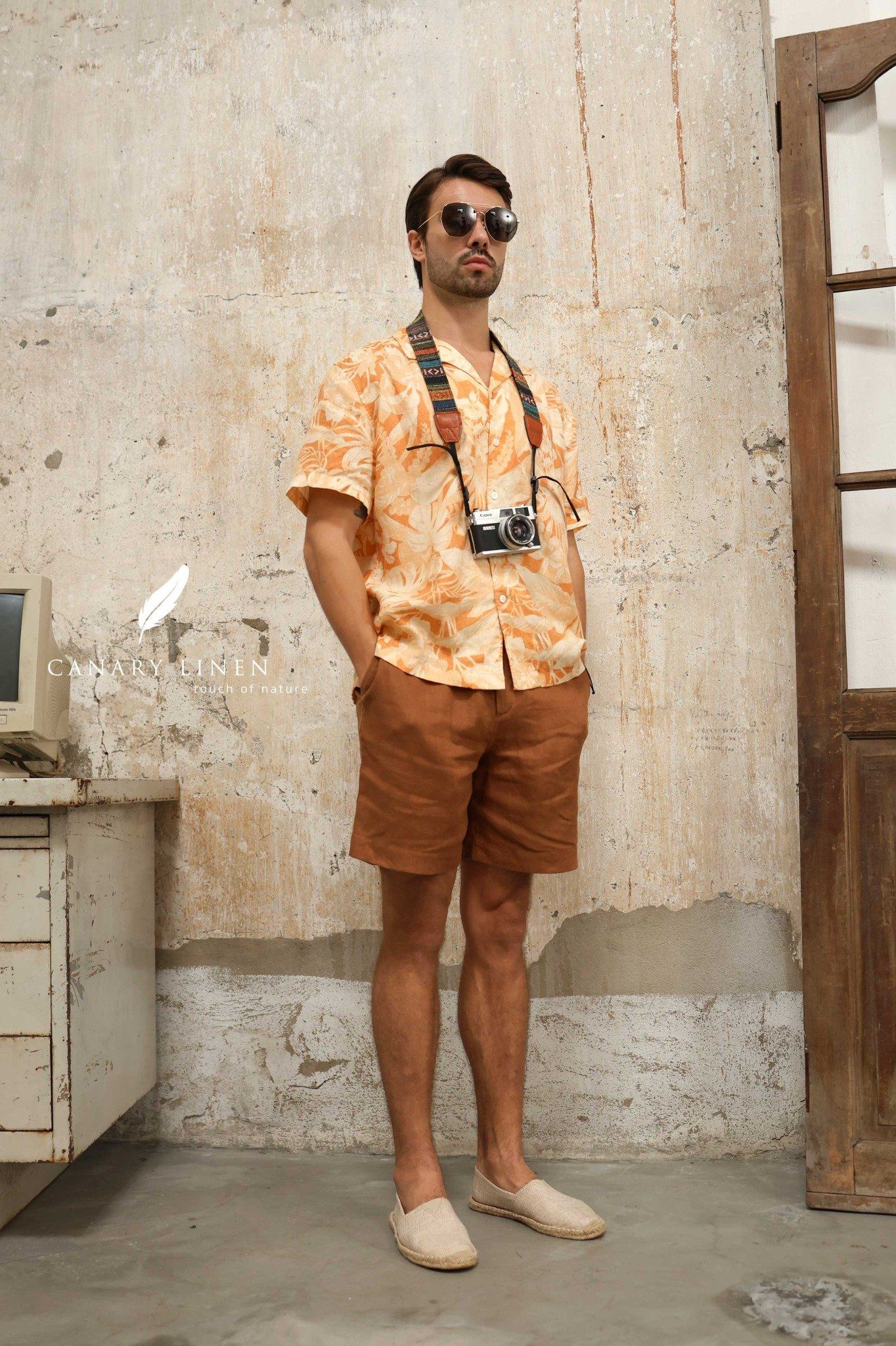  NAM - Quần shorts lưng thun cơ bản - Caramel 