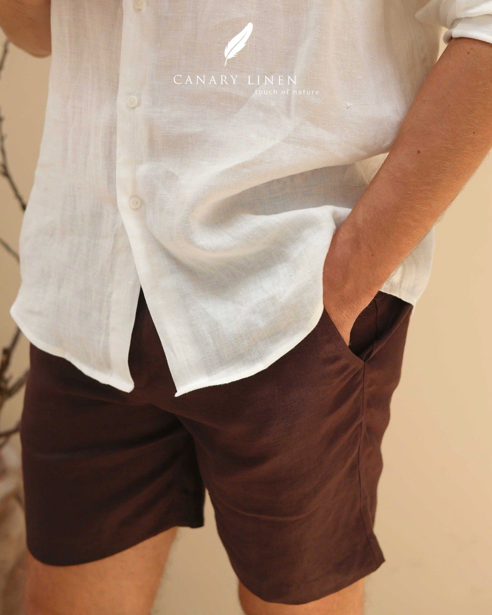  NAM - Quần shorts lưng thun cơ bản - Chocolate 