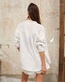  Áo sơ mi thêu Unconditional - Trắng 