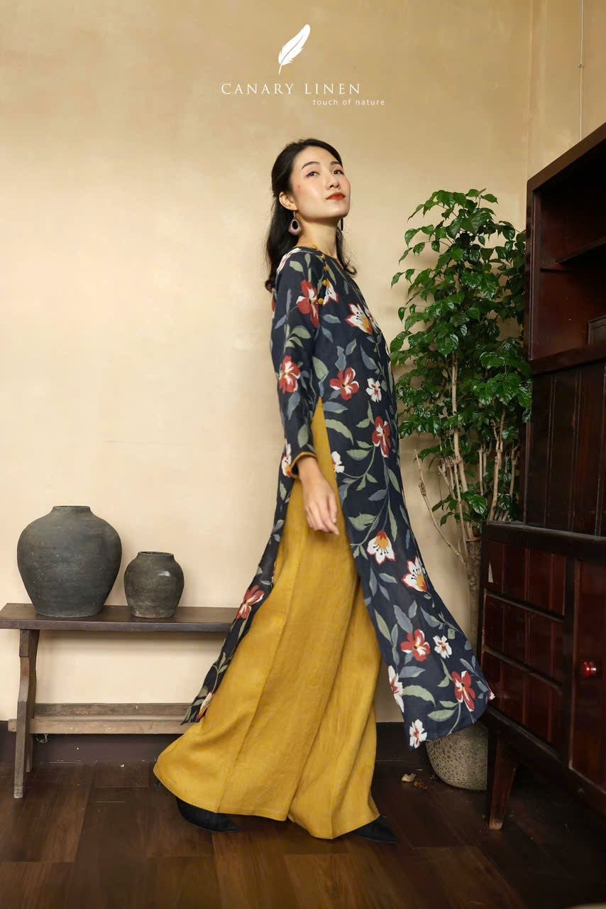  Quần áo dài 2025 vàng dưa 