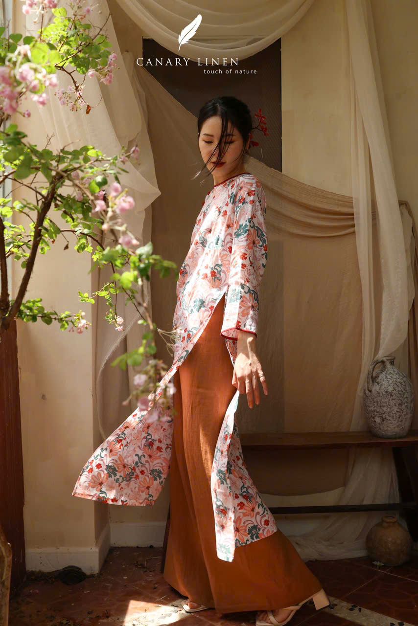  Áo dài cổ tròn Kiều Hương 