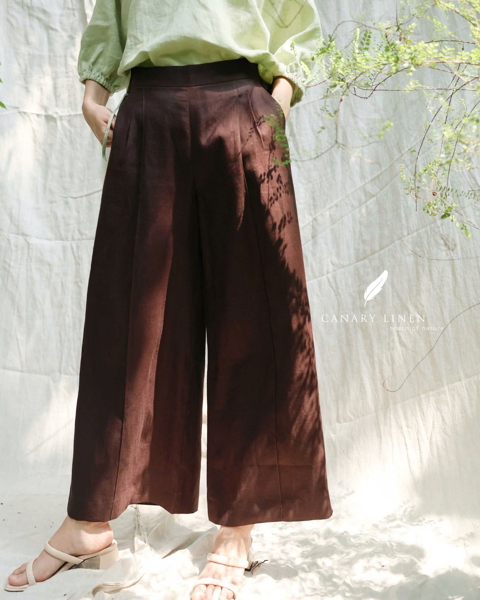  Quần dài lưng thun - Nâu Choco 