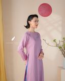  Áo dài cổ tròn - Hoa Diên Vĩ 