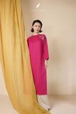  Áo dài cổ tròn - Hoa Linh Lan 