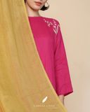  Áo dài cổ tròn - Hoa Linh Lan 