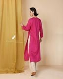  Áo dài cổ tròn - Hoa Linh Lan 