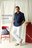  Men's Linen Stride Pants - Trắng 