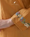  Áo dài cổ tròn - Hoa Thạch Thảo 