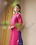  Áo dài cổ trụ - Hoa Linh Lan 