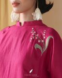  Áo dài cổ trụ - Hoa Linh Lan 