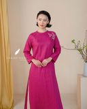  Áo dài cổ tròn - Hoa Linh Lan 