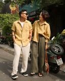  Áo sơ mi tay phồng - Vàng gừng 