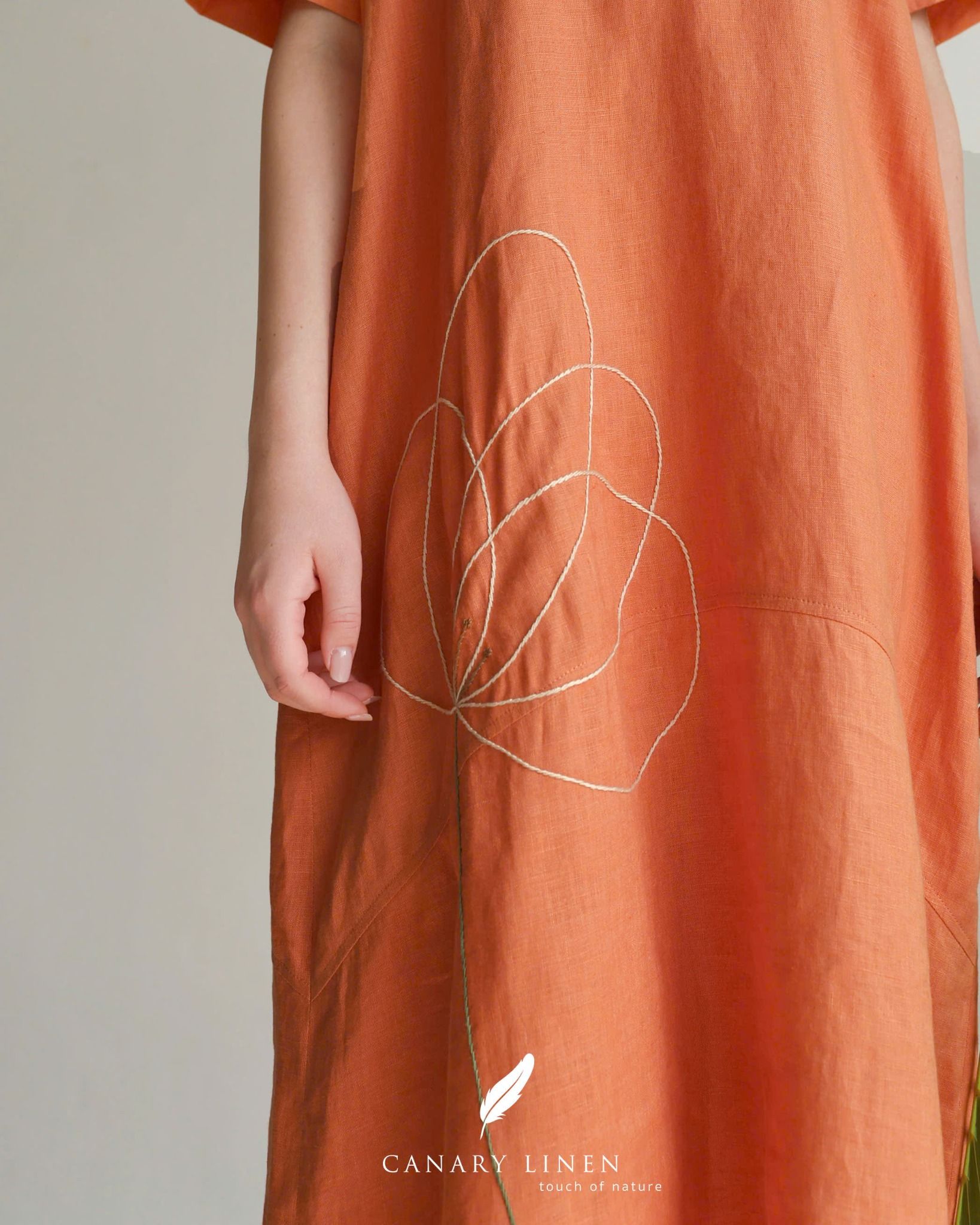  Poppia Dress - Cam cá hồi 