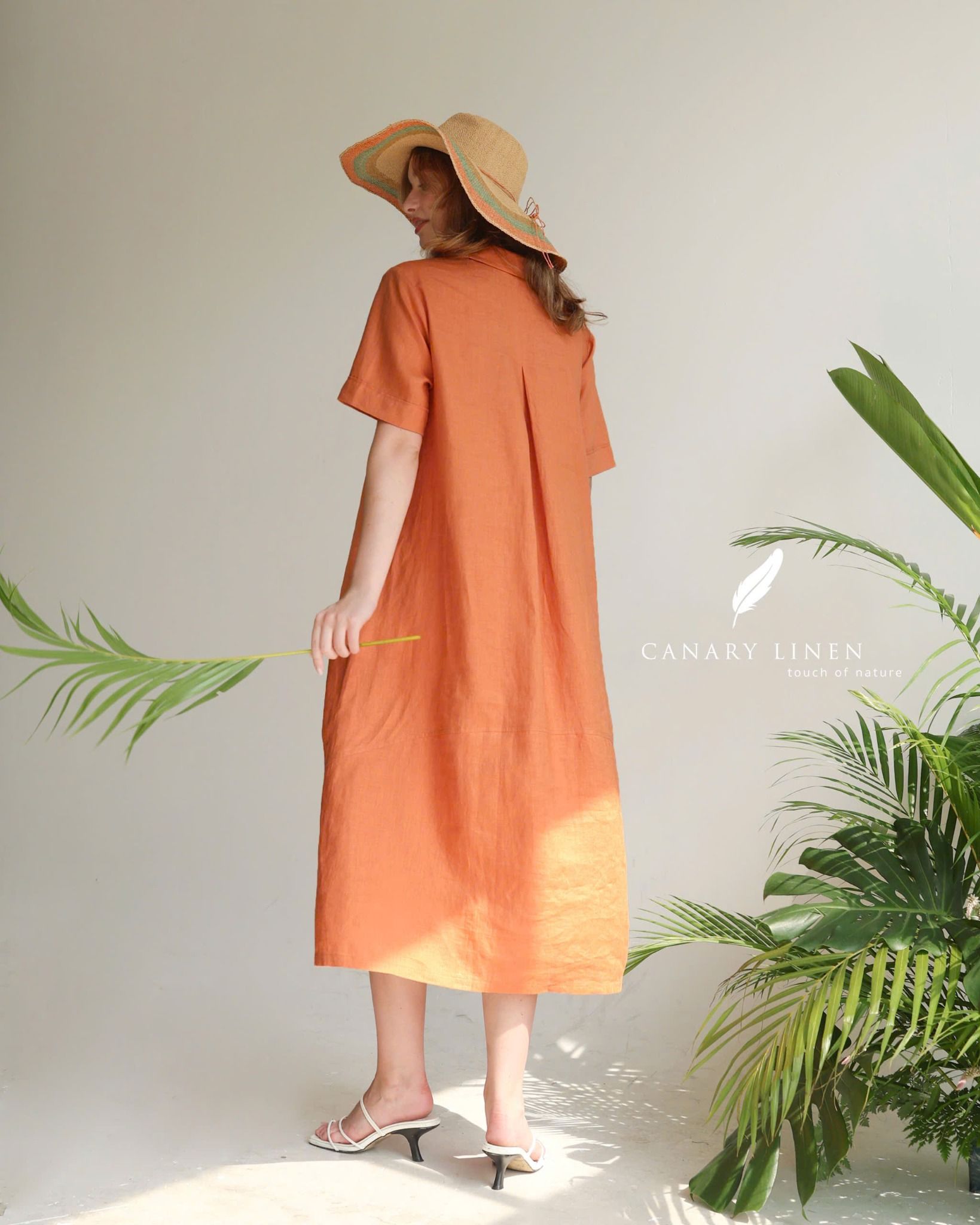  Poppia Dress - Cam cá hồi 