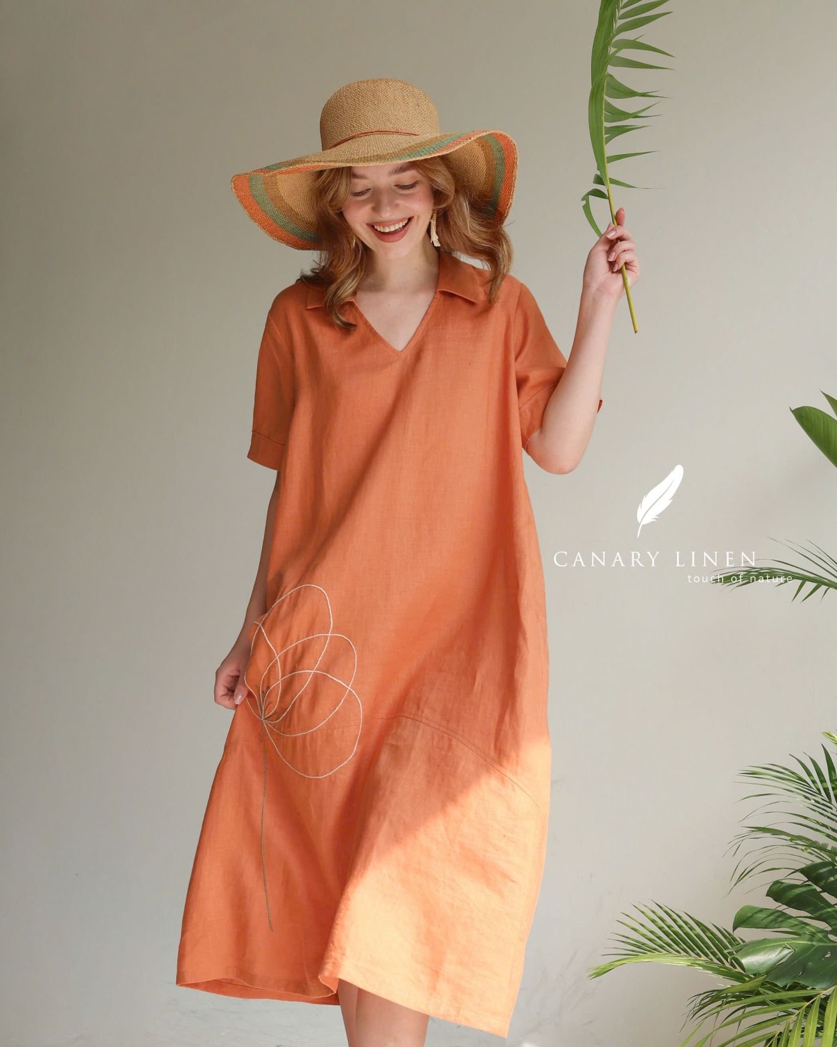  Poppia Dress - Cam cá hồi 