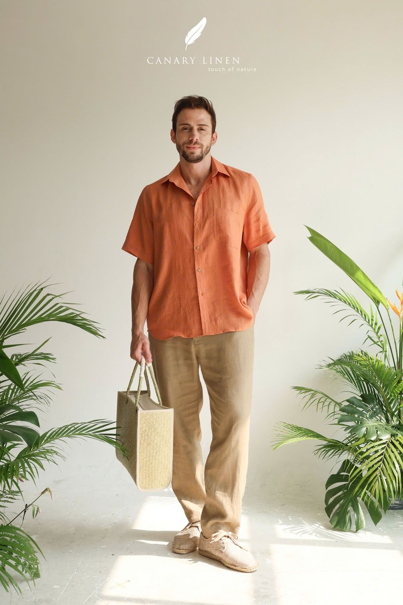  SharpLine Shirt - Cam cá hồi 