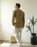  Áo sơ mi cổ trụ - Xanh rêu 