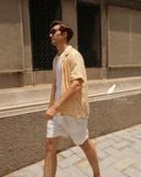  NAM - Quần shorts lưng thun cơ bản - Trắng 