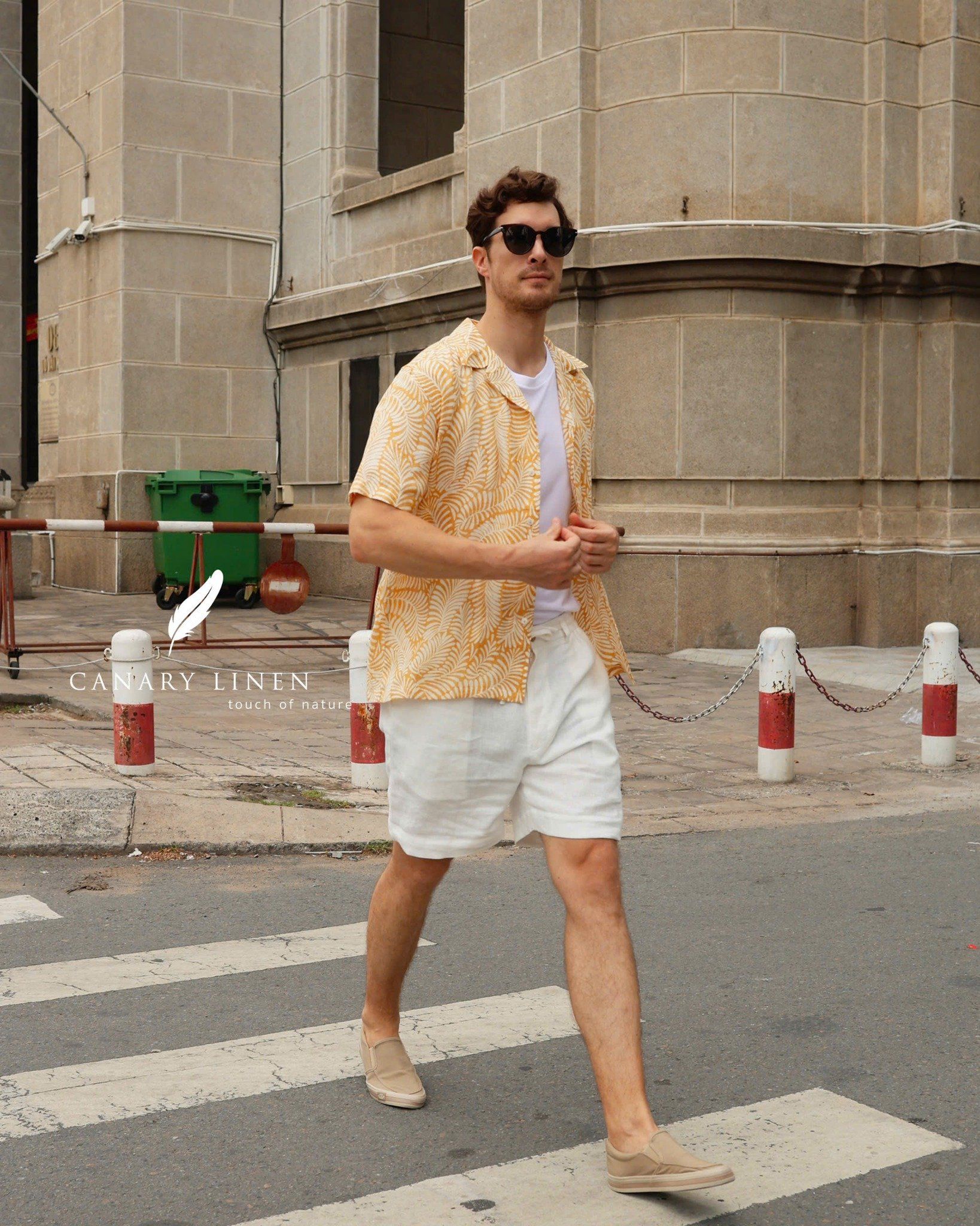  NAM - Quần shorts lưng thun cơ bản - Trắng 