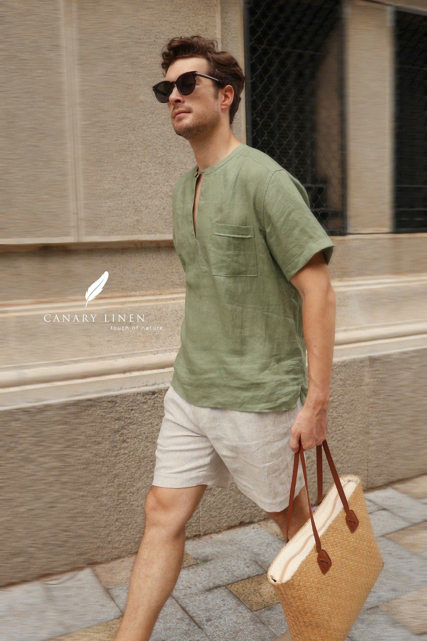  NAM - Quần shorts lưng thun cơ bản - Muối tiêu 