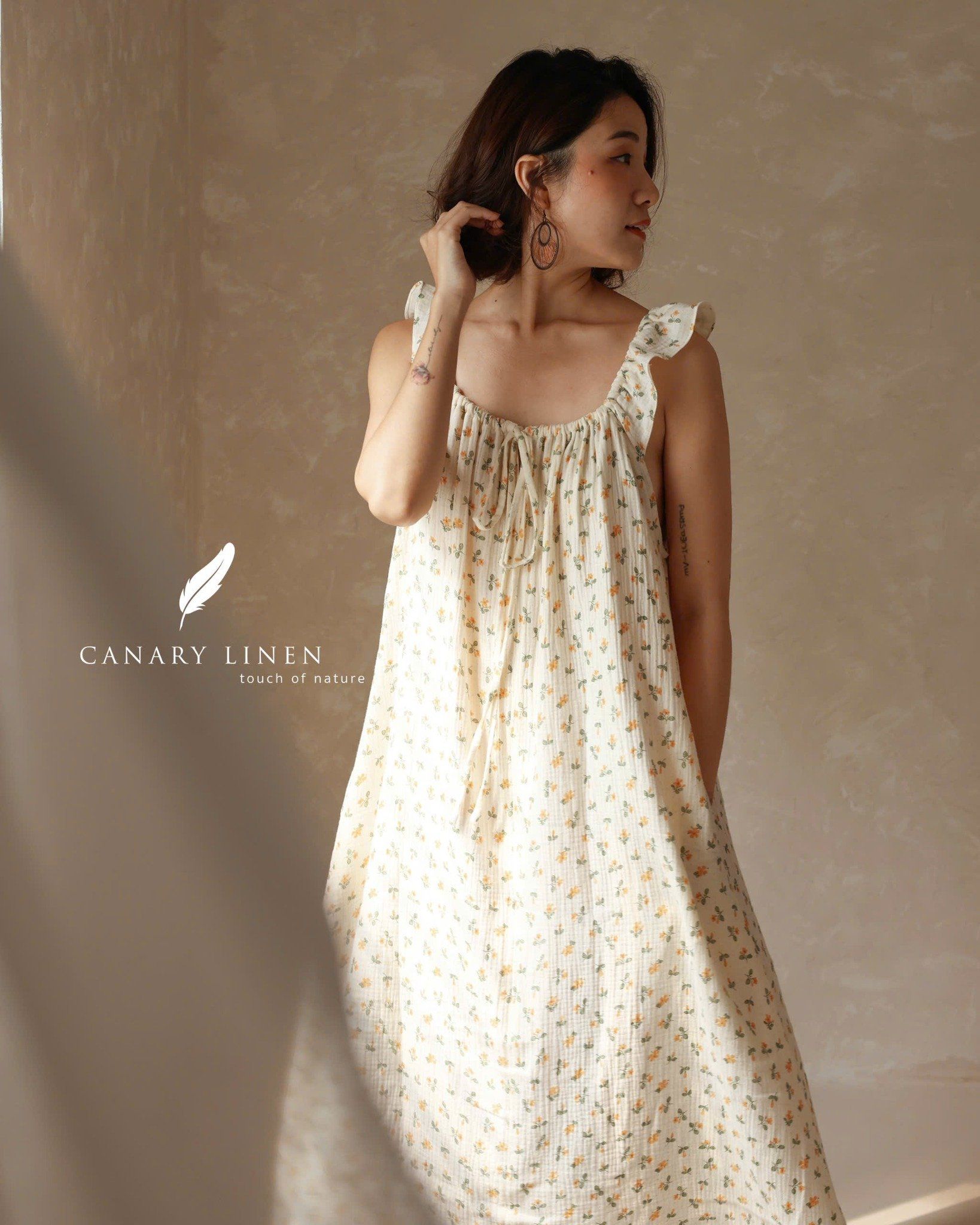  Luna Dress - Hoa nhí vàng - Freesize 