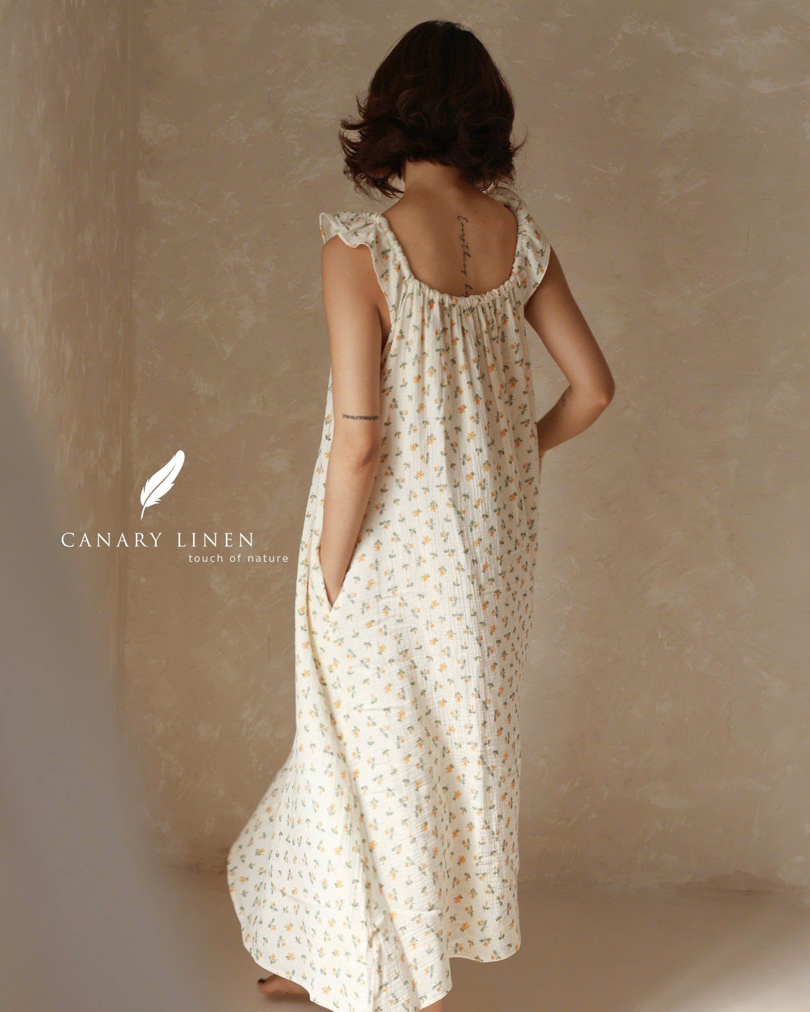  Luna Dress - Hoa nhí vàng - Freesize 