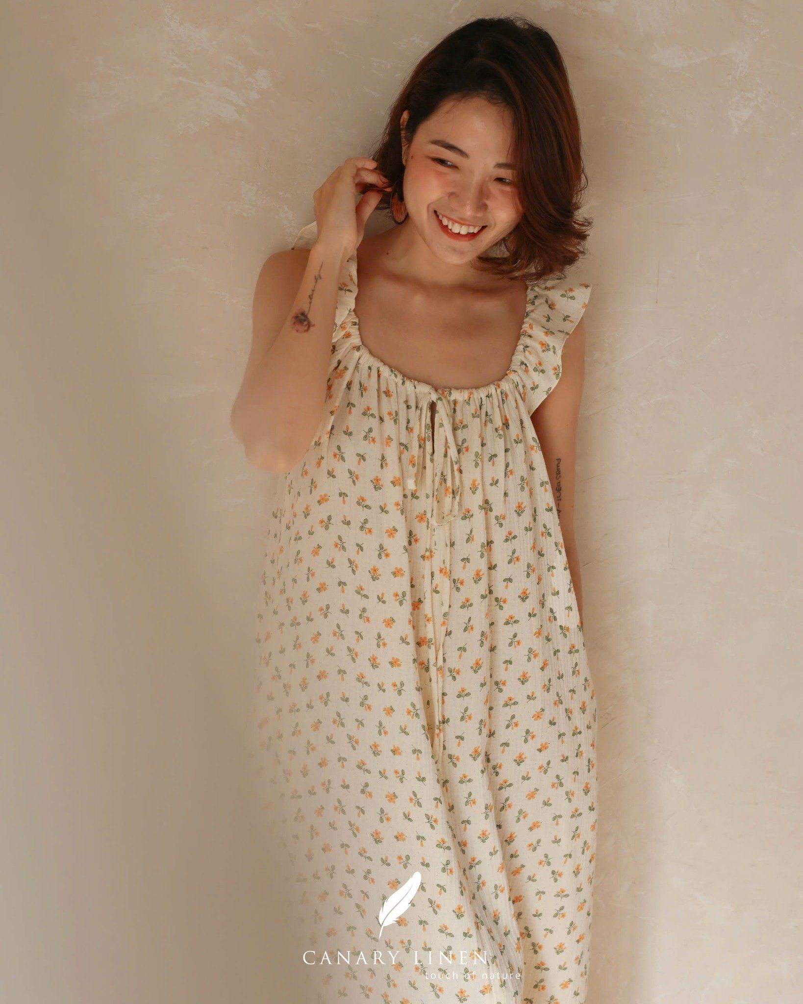  Luna Dress - Hoa nhí vàng - Freesize 