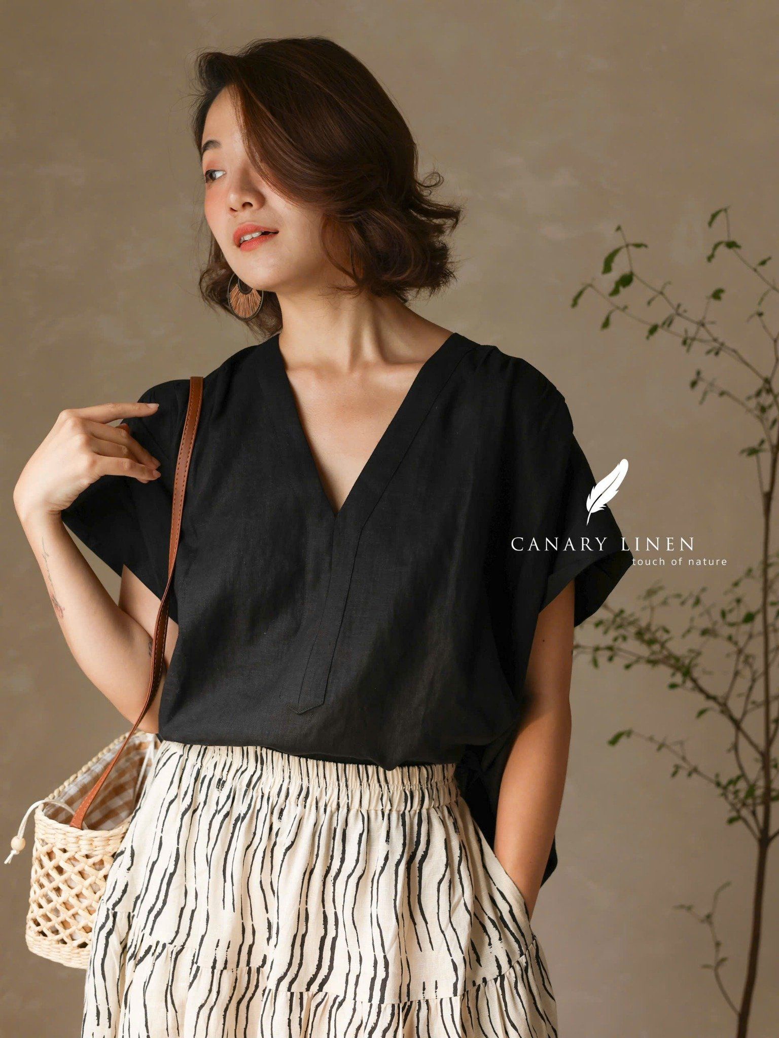  Tiered Maxi Skirt - Họa tiết kem - Freesize 