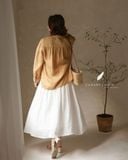  Áo sơ mi tay phồng - Vàng gừng 