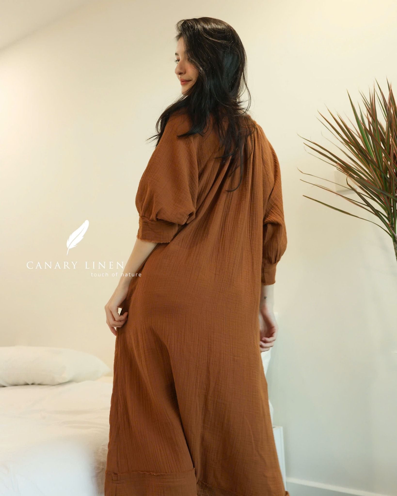  Clara Dress - Nâu cà phê 