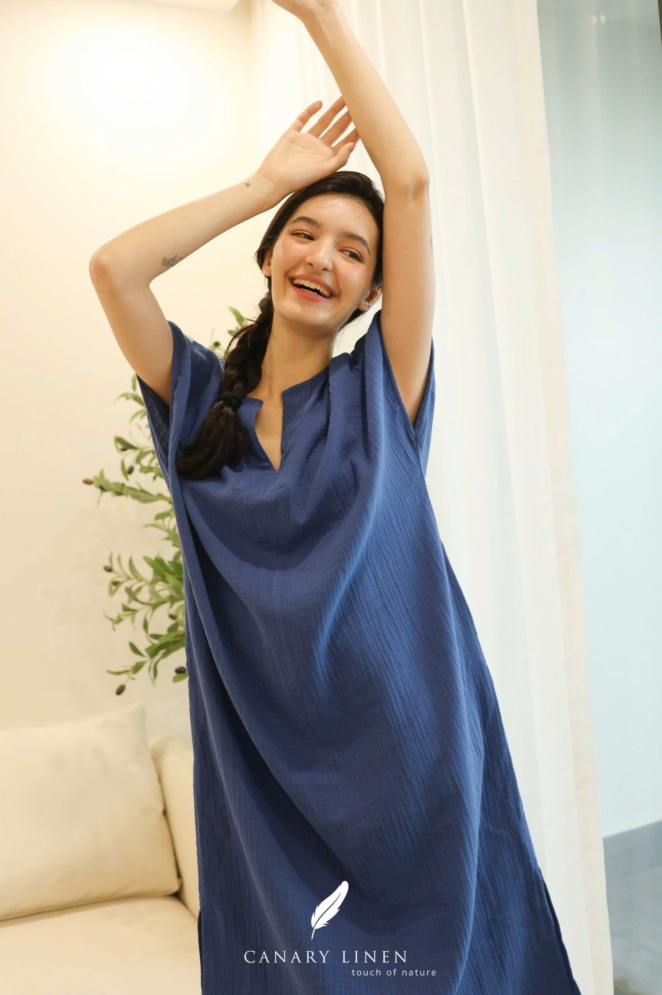  Aira Dress - Xanh indigo 