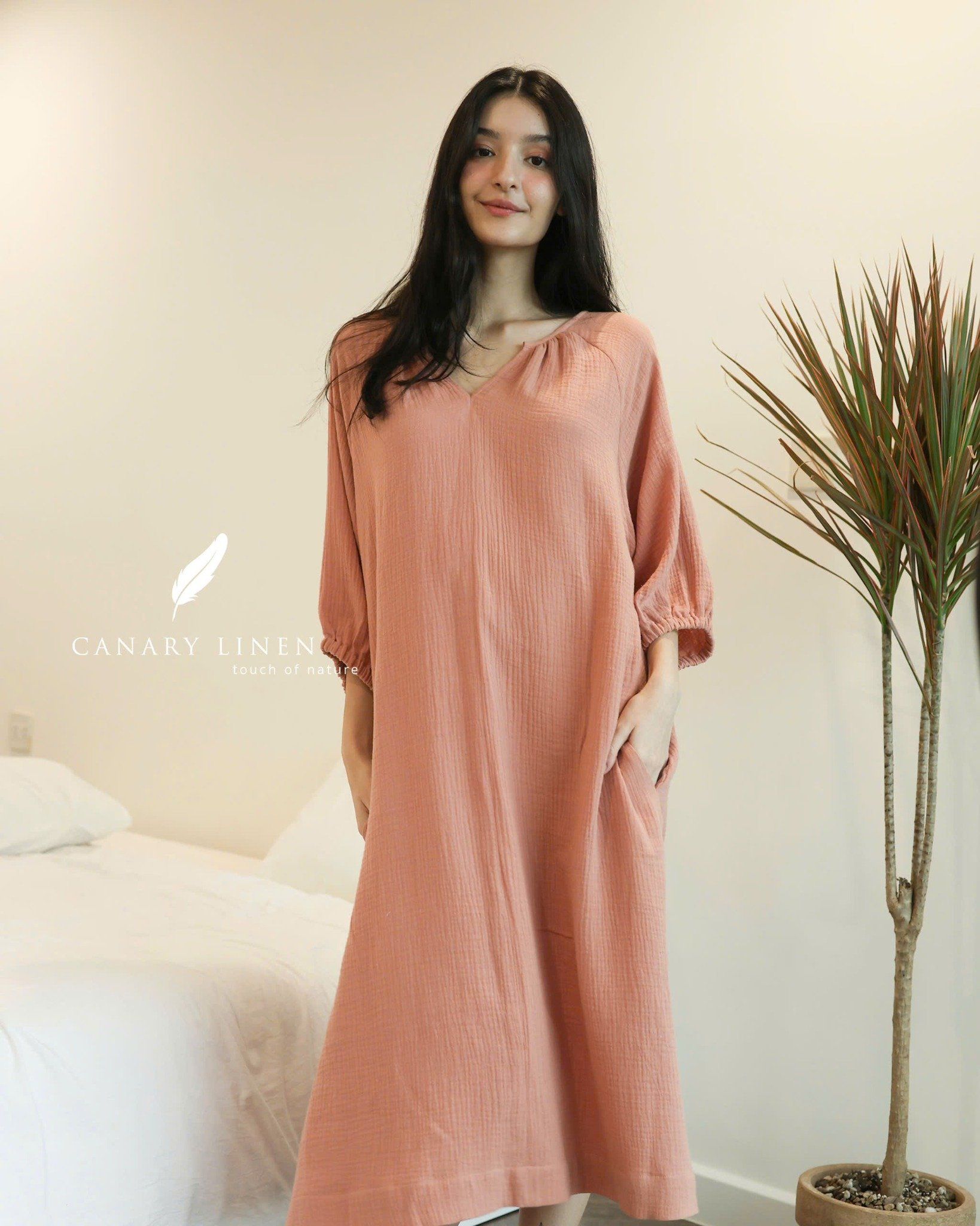  Flora Dress - Hồng dâu 