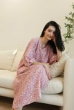  Flora Dress - Hoa trắng nền hồng 