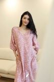 Flora Dress - Hoa trắng nền hồng 