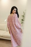  Flora Dress - Hoa trắng nền hồng 
