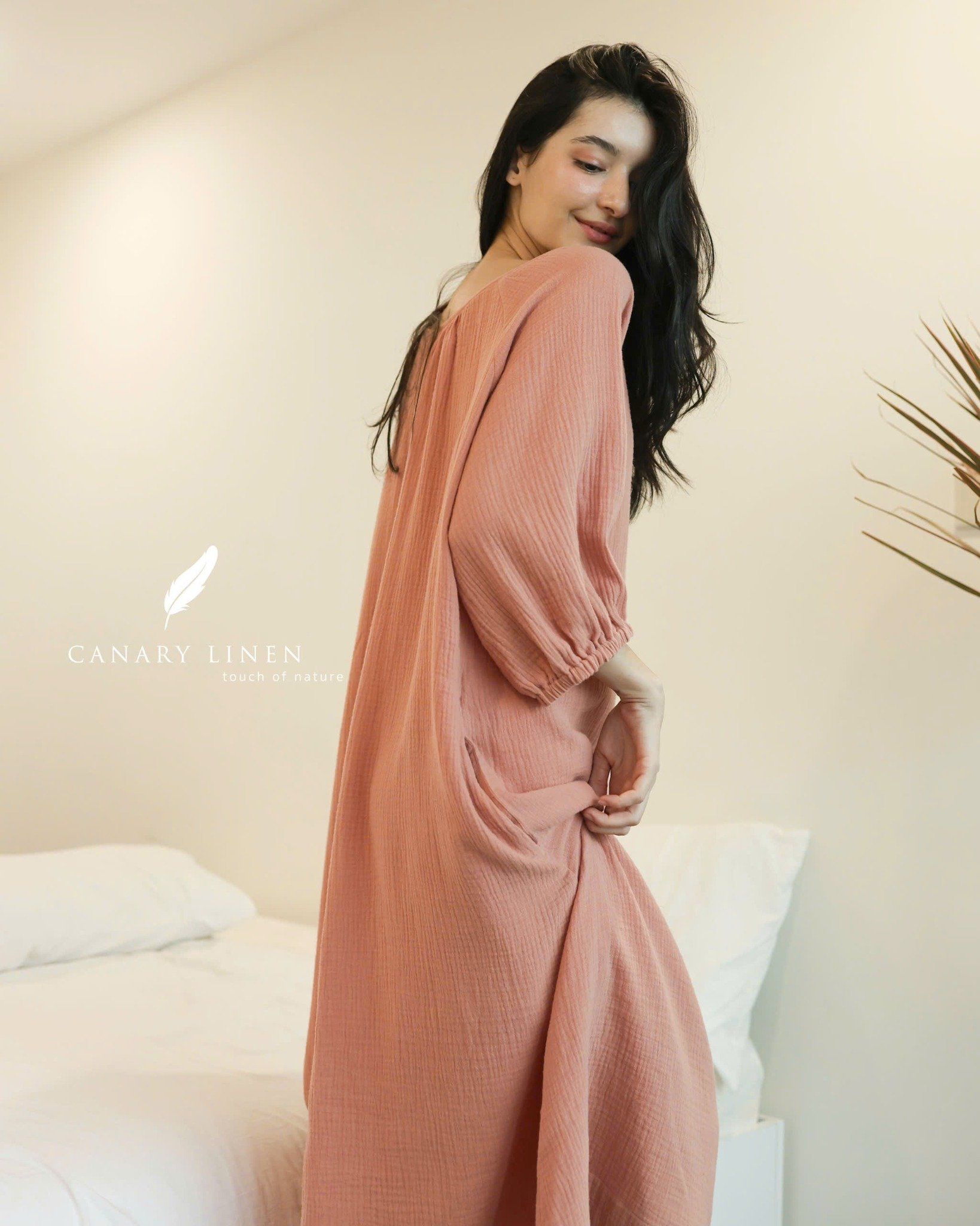  Flora Dress - Hồng dâu 