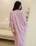  Flora Dress - Hoa trắng nền hồng 