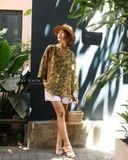  Celina Top - Lá đen nền vàng 