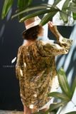  Celina Top - Lá đen nền vàng 